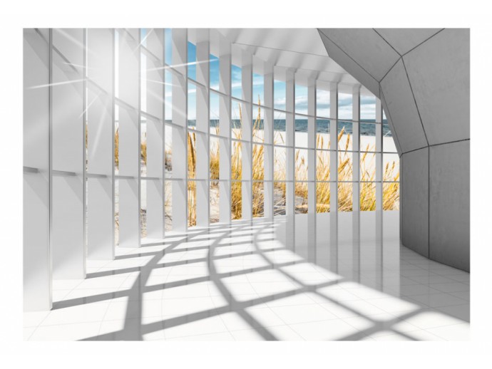 fototapeta powiększająca wnętrze architektura morze