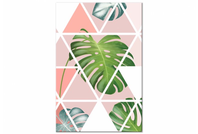 obraz geometryczny monstera liście