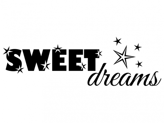 naklejka na ścianę do sypialni z angielskim napisem sweet dreams
